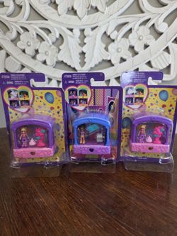 3 New Polly Pocket Mini Doll Playset
