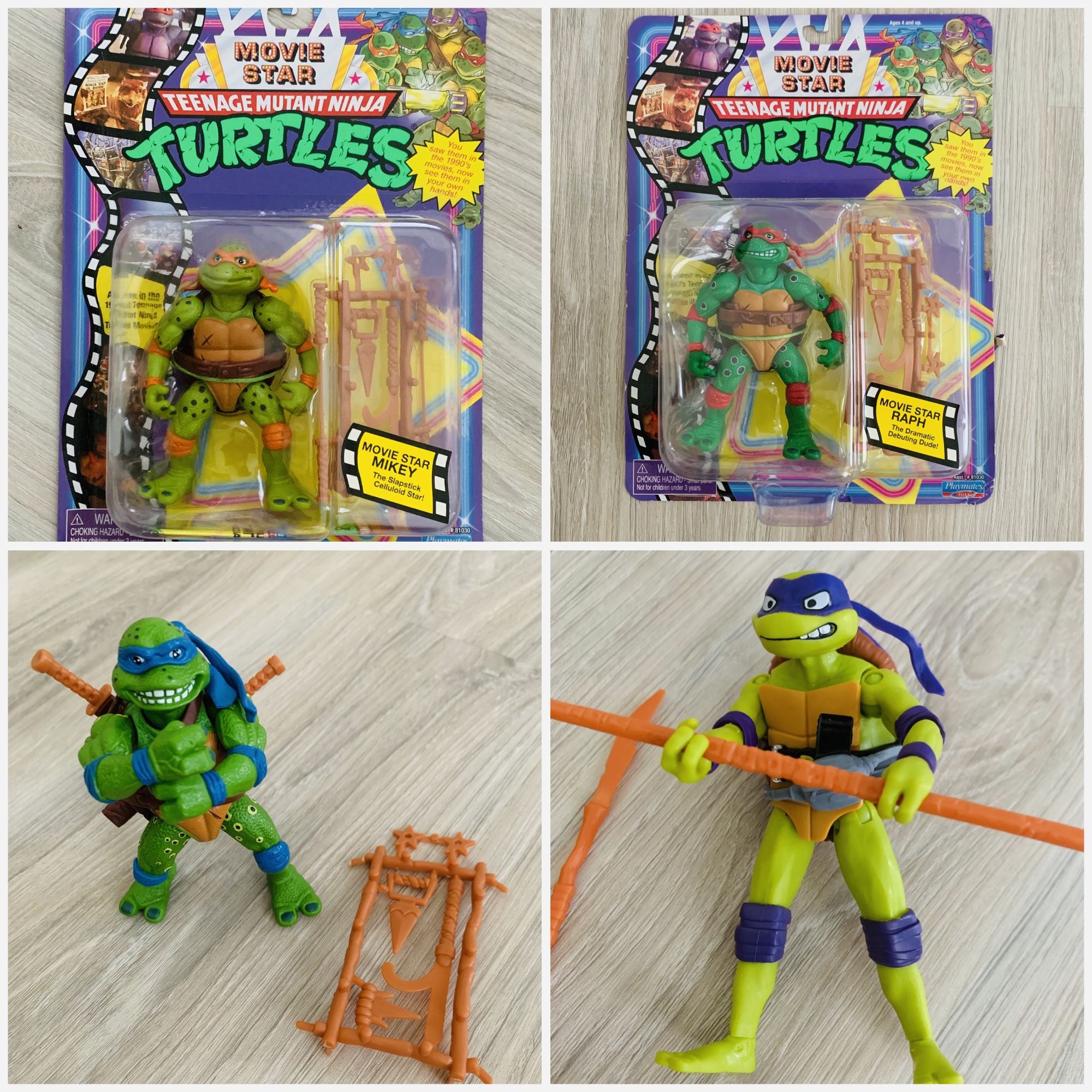 Teenage Mutant Ninja Turtles set of 4 Michelangelo Rafael, Leonardo Donatello
