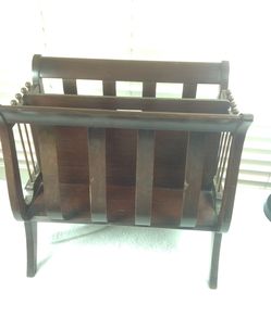 Antique Ferguson Lyre Sided Music/Magazine Mahogany Rack