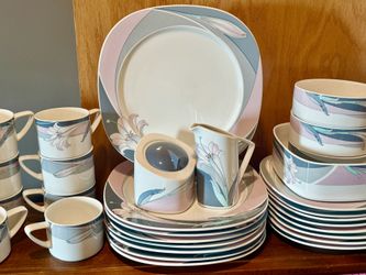 30p. Noritake Cafe Du Soir New Decade Porcelain Serving Dishes Plates Cups Bowl