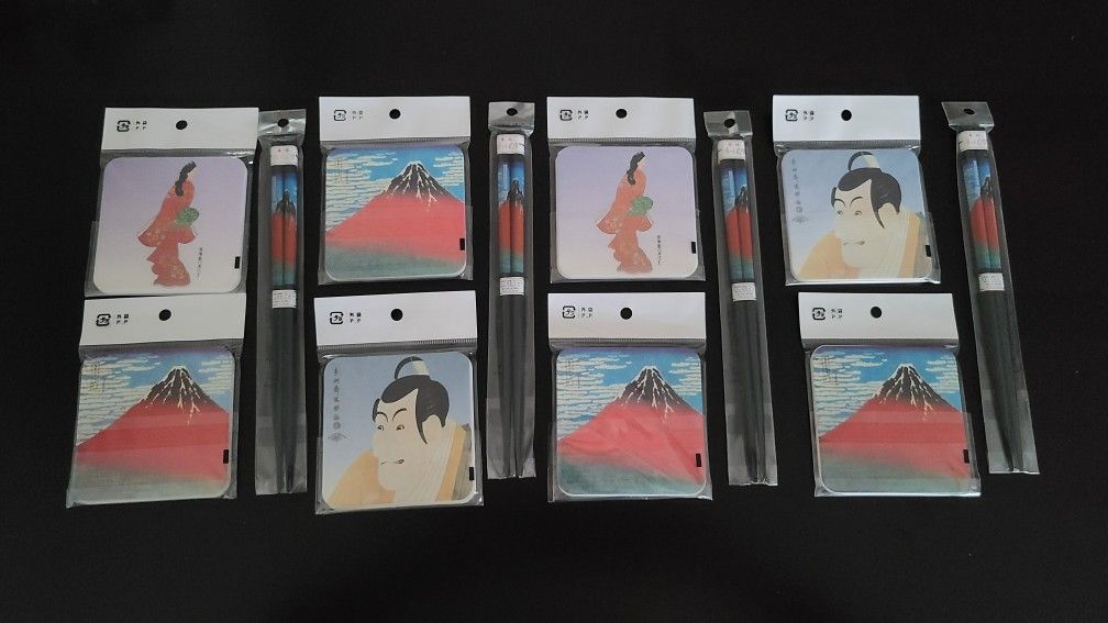 NEW Japanese Matching Chopsticks & Coasters