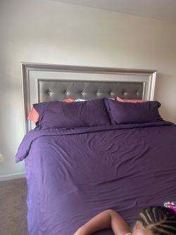 Silver Tufted Upholstered Headboard