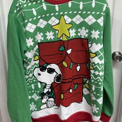 Mens Peanuts Snoopy Christmas Sweater size Large just $10