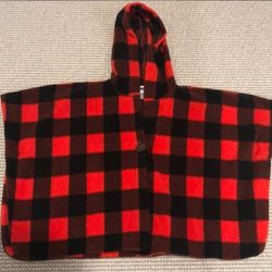 Old Navy Buffalo Check Fleece Poncho SZ 4T Toddler 