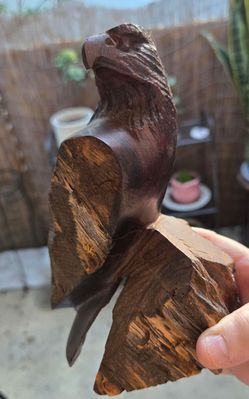Vintage Hand-Carved Ironwood Eagle Sculpture