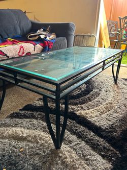 Glass Top Metal Coffee Table