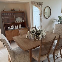 Mid-Century Walnut Dining Table And