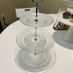 3 Tier Clear Glass Home Decor 