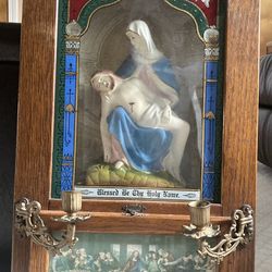 Antique 1890’s Catholic Last Rites Shadow Box