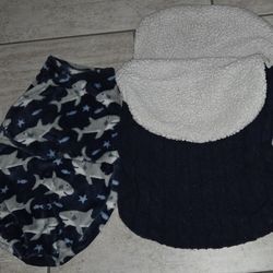 Set Of 3 Infant Baby Fleece And Sherpa Lined Swaddles