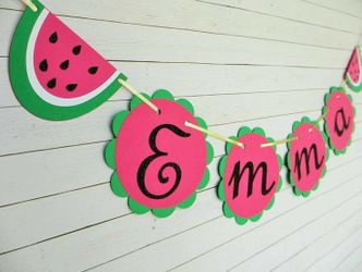Watermelon birthday Banner