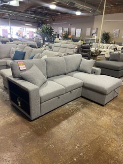 Sectional Pull Out Bed With Storage & Charging Port