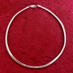 MILOR ITALY 925 STERLING SILVER FLAT SNAKE NECKLACE 16" .25" WIDE 28g ** may Need Polishing For Like New Appearance ** See more VINTAGE ITEMS Here