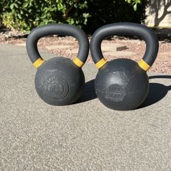 Pair Of 16kg Kettlebells (35lbs)