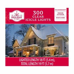 Clear Icicle Lights (White Wire)