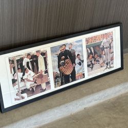37 x 13.5” Norman Rockwell Baseball Print