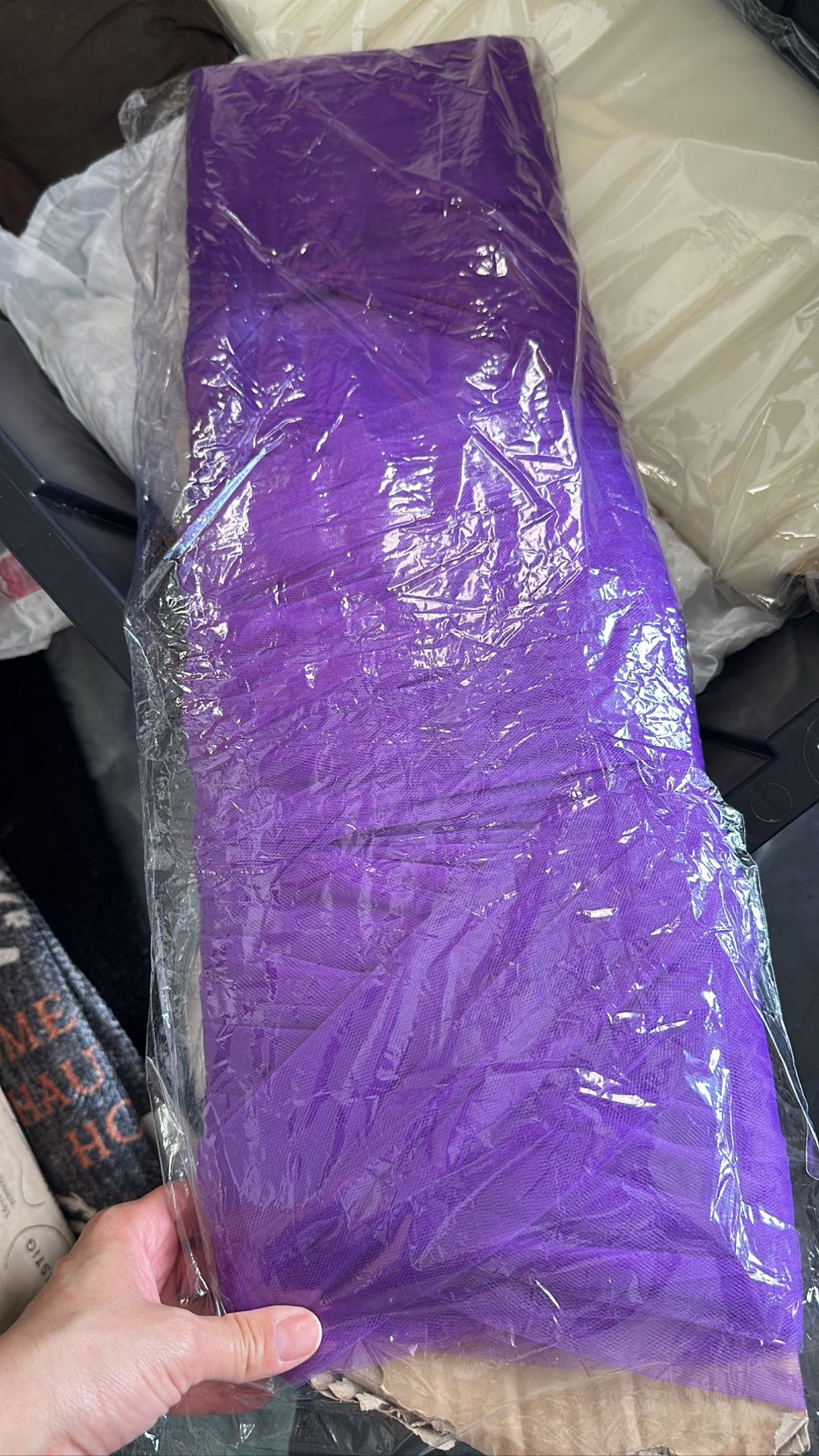 54"x40 Yards Purple Tulle Fabric Bolt, DIY Crafts Sheer Fabric Roll
