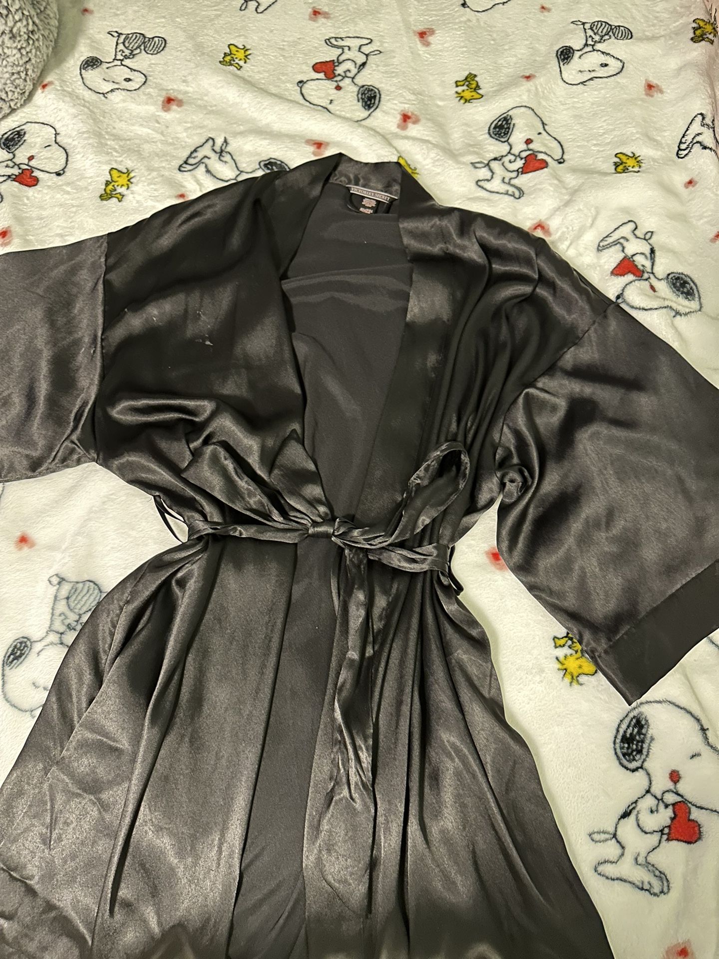 Victoria Secret Black Silk Robe