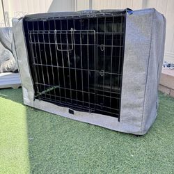 Top Paw 30” Crate w/PetsFit Gray Canvas Cover  