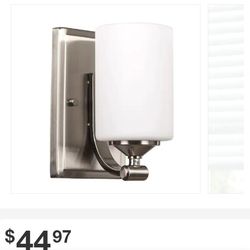 Hampton Bay Darlington 1 Light Wall Sconce Nickel Finish