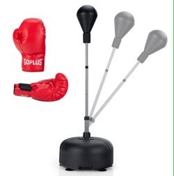 New Goplus Freestanding Punching Bag w/Stand Boxing Gloves for Adult Kids Adjustable
