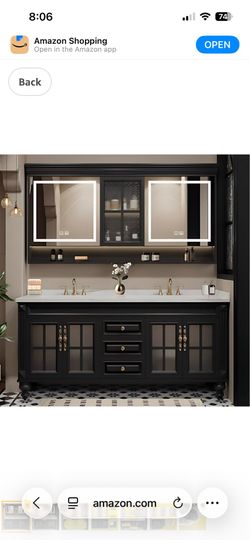Bathroom vanity and medicine cabinet