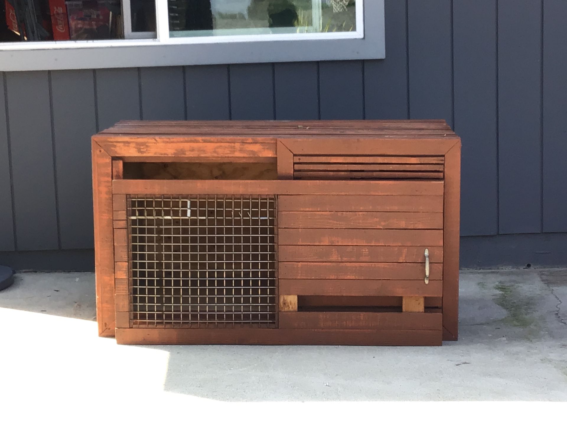 Custom made dog house with heater