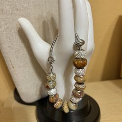 Made In Italy Sterling Beads/ Charm Bracelet 