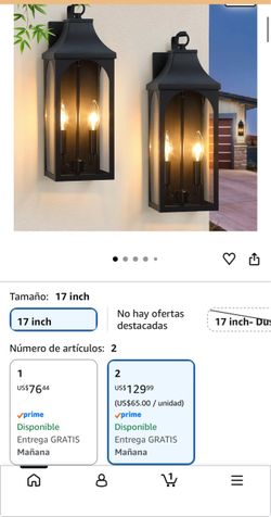 Black Outdoor Wall Lantern Sconces – Set of 2