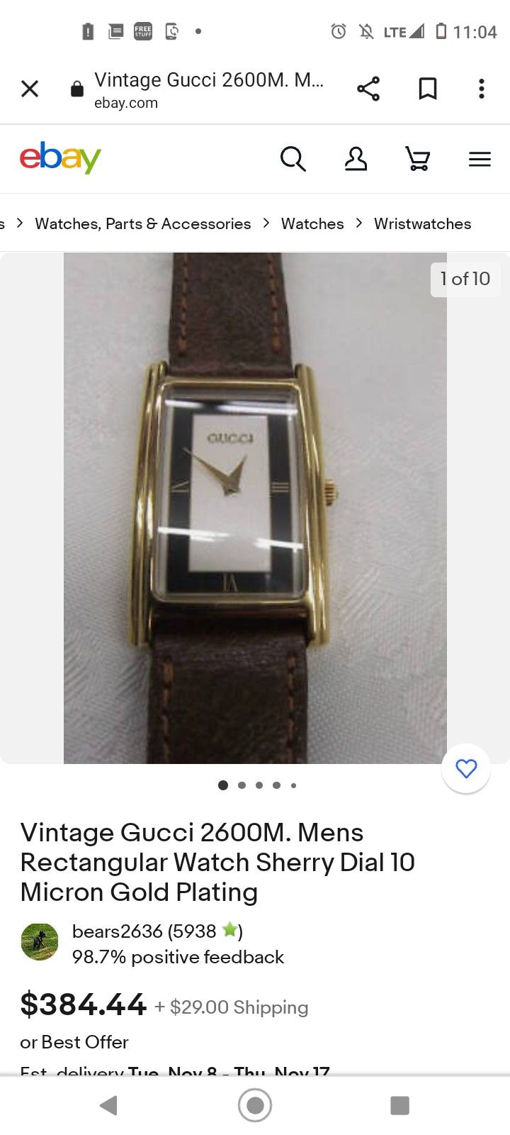 Gucci Watch Gold Plates