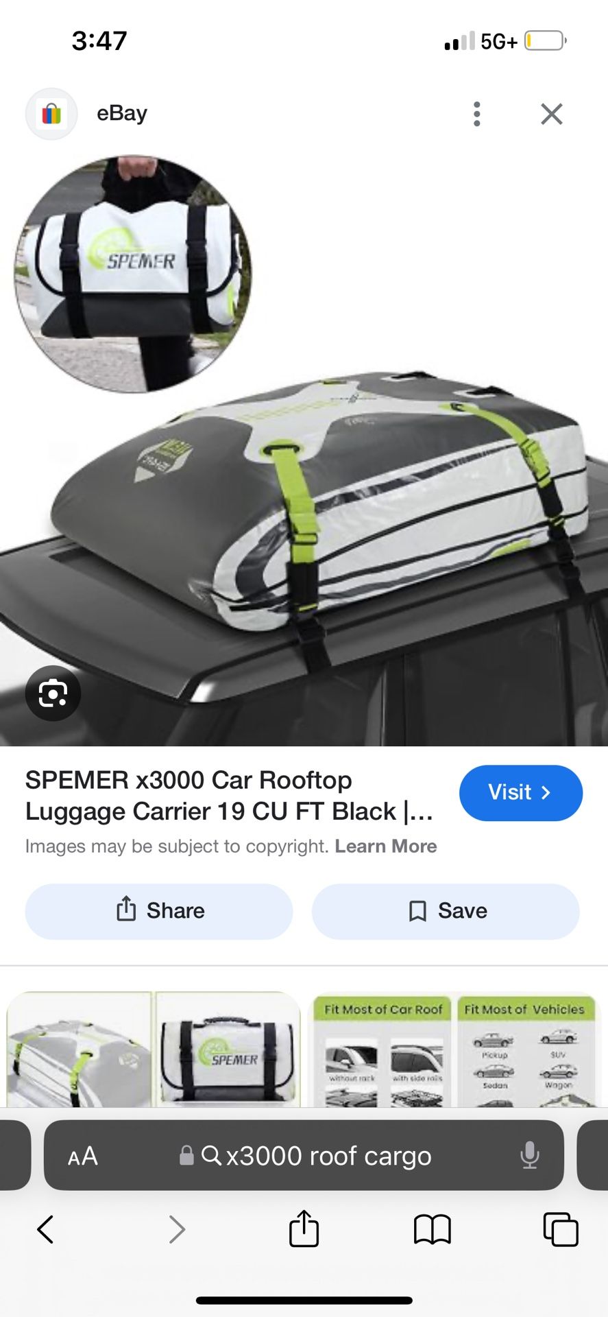 X3000 Water Resistan Roof Cargo 