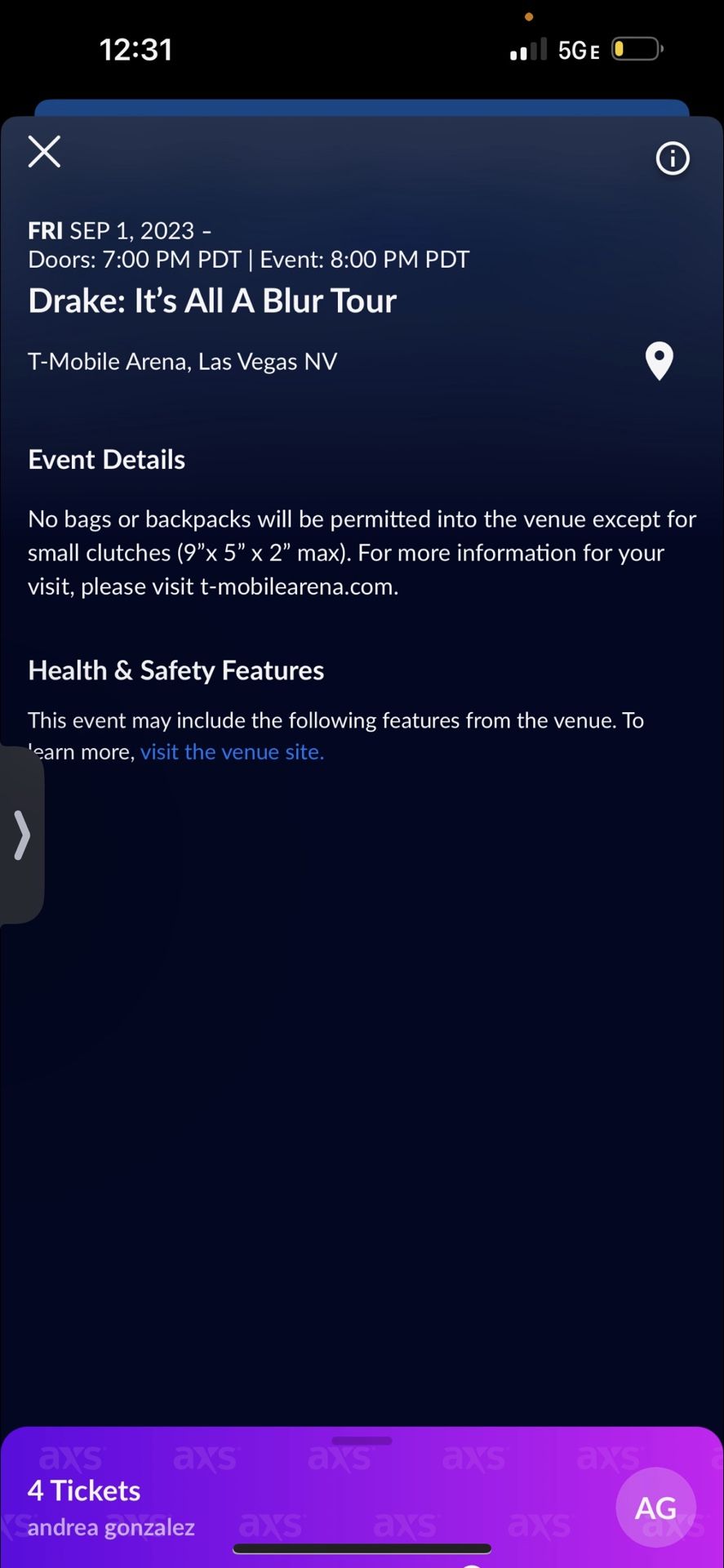 DRAKE TICKET FOR SALE