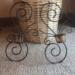 Set of 2, metal candle holder Wall Decor
