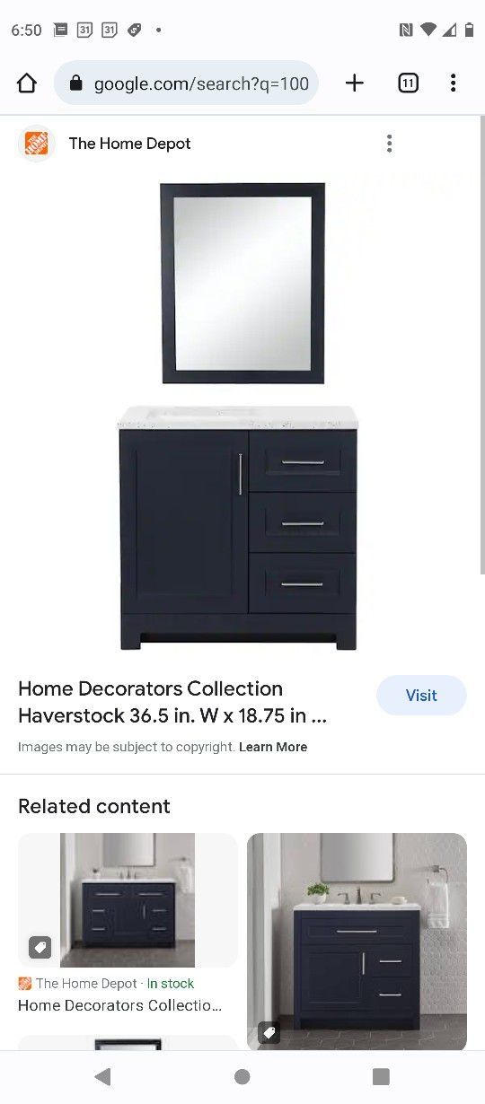 Clady 36.5 in. W x 18.75 in. D Bath Vanity in Deep Blue with Cultured Marble Vanity Top in Silver Ash with White Sink