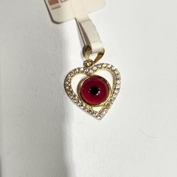 New 14KT PURE GOLD EVIL EYE WITH CZ Charm