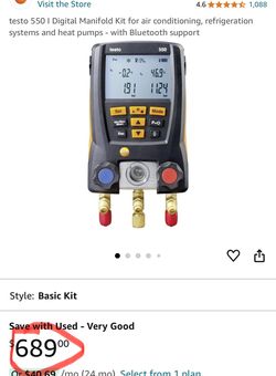 testo 550 I Digital Manifold Kit for air conditioning, refrigeration systems and heat pumps - with Bluetooth support