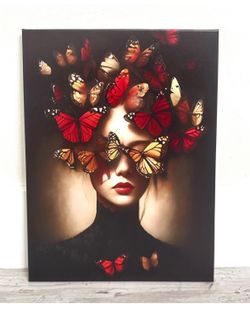 Whimsical Butterfly Canvas Wall Art: 🦋12x16 Inch Gothic Boho Decor🦋Like  New
