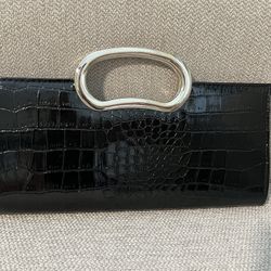 2 Clutch Purse: Black And Silver