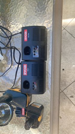 Ryobi Chargers , Batteries, Flashlight,clip ( All As parts)