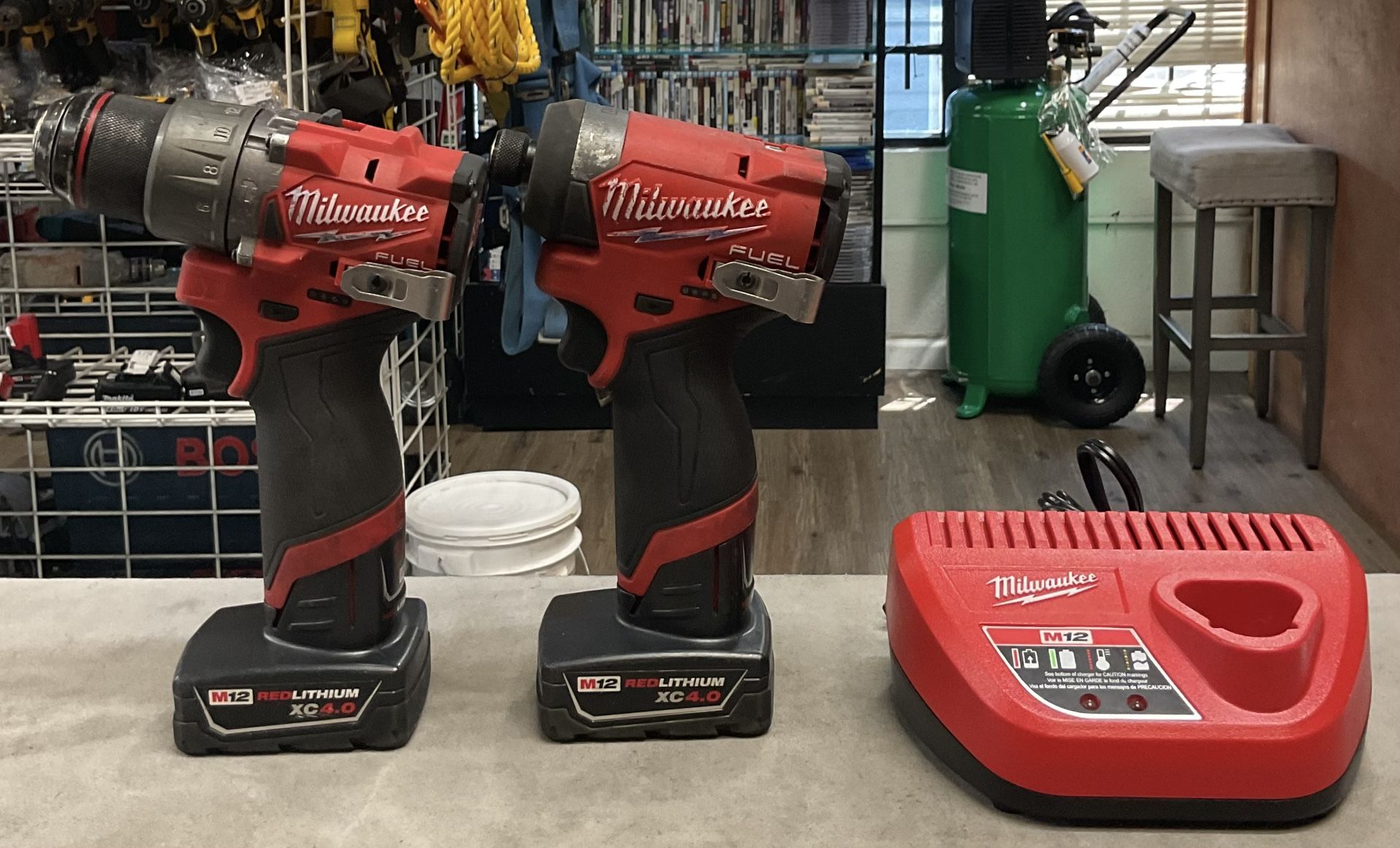 Milwaukee M12 Fuel Brushless Drill Set Complete