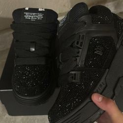New Amiri Black Rhinestone Sneaker