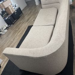 Living Spaces Nate + Jeremiah 87” Matteo Sofa  Couch Beige 