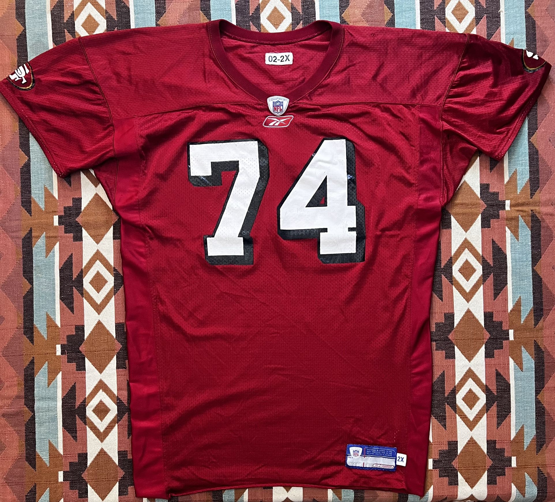 Vtg Reebok 02’ San Francisco 49ers Dave Fiore#74 Game Issued Practice Jersey 2XL
