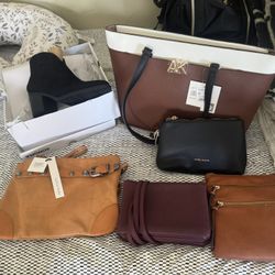 Purses And A Pair Of Booties 