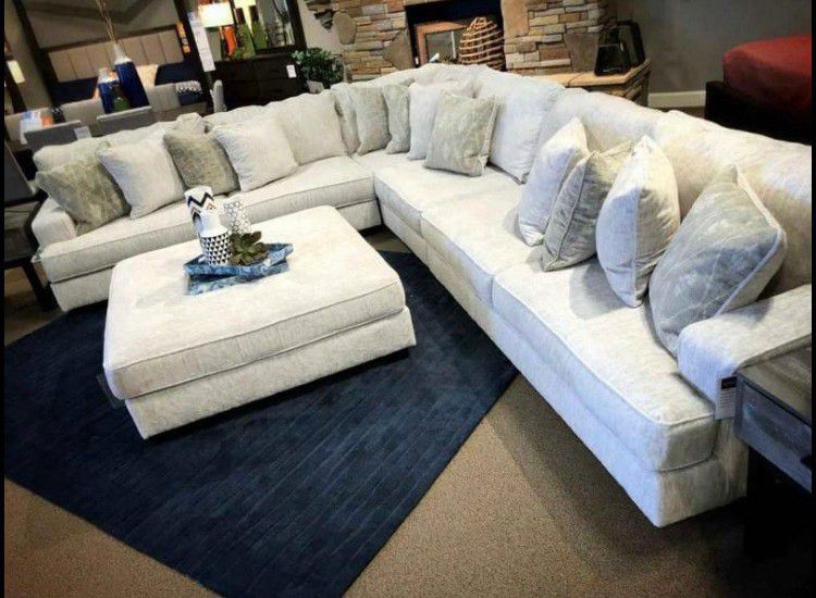 🍄 Rawcliffe 3-Pieces Sectional with Chaisee | Chair and Ottoman| Loveseat | Couch | Sofa | Sleeper| Living Room Furniture| Garden Furniture | Patio 