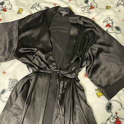 Victoria Secret Black Silk Robe