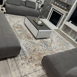 Divani Casa Edgar Modern Grey Fabric Modular Sectional Sofa Model