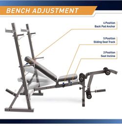 Marcy Olympic Weight Bench for Full-Body Workout MD-857