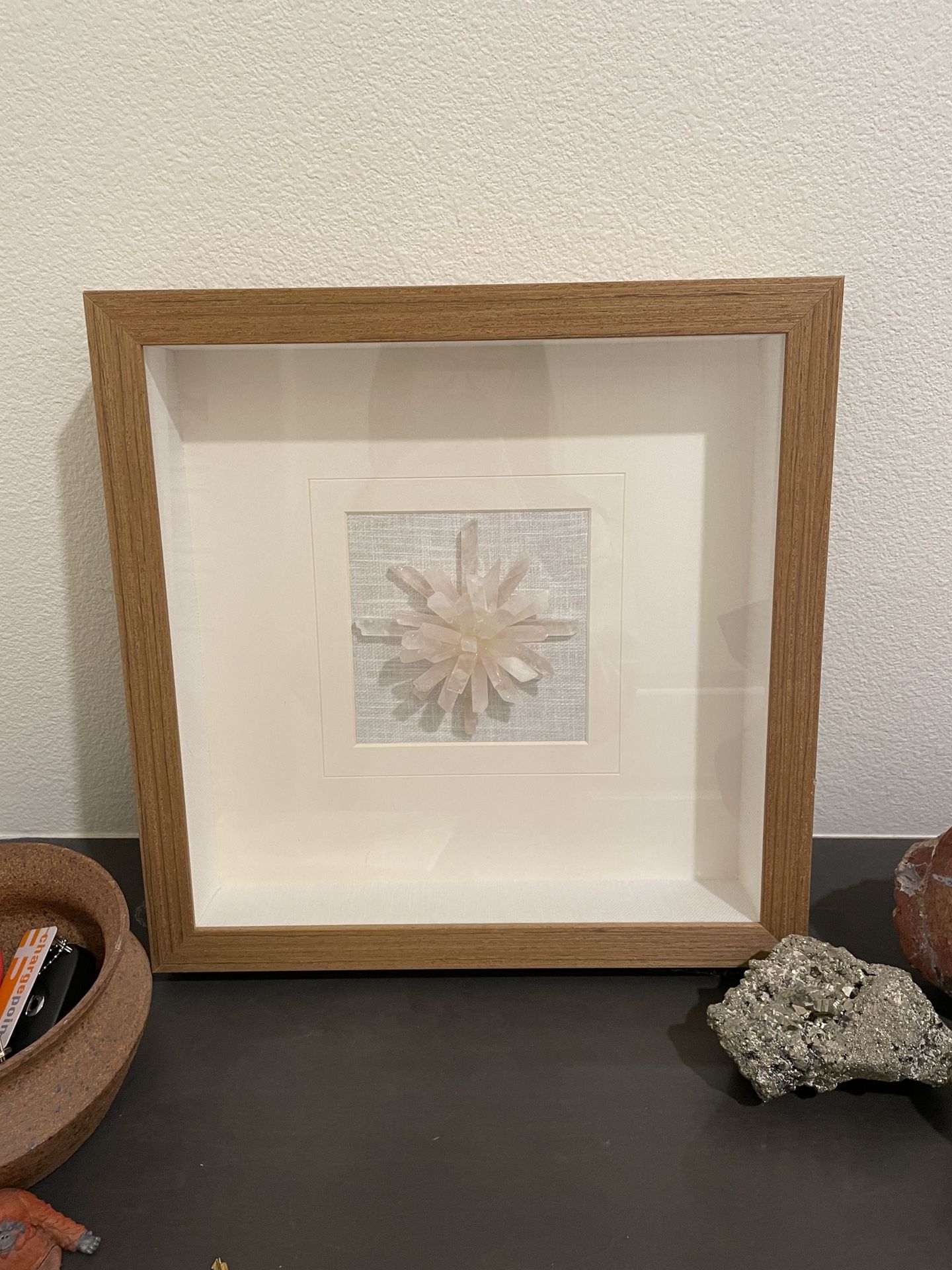 Rose Quartz Shadow Box Decor Wall Art