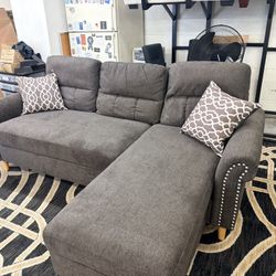 New Reversible Sectional. Tan / Red. Free Delivery!